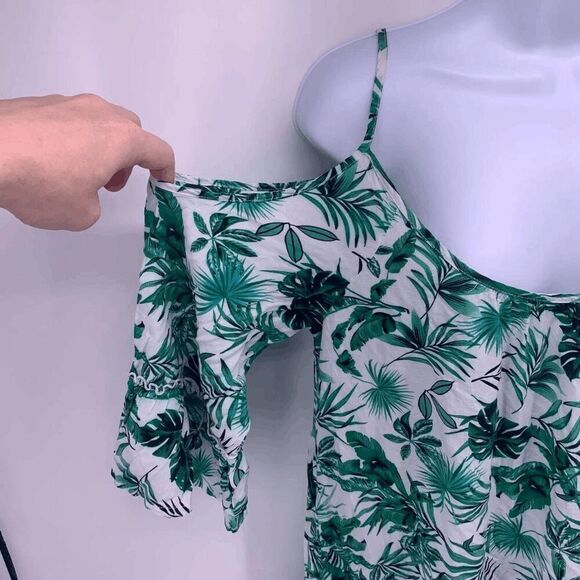 Brand New Solitare Swim Floral Palm Leaf Beach Cover Up Cold Shoulder Dress Wome - Picture 9 of 9